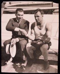 1929 Jack Dempsey Jack Sharkey Boxing News Service Photo - Type 1