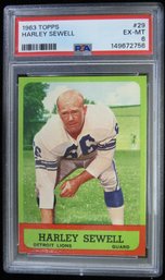 1963 Topps #29 Harley Sewell Football Card PSA 6 EX-MT