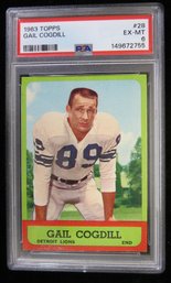 1963 Topps #28 Gail Cogdill Football Card PSA 6 EX-MT