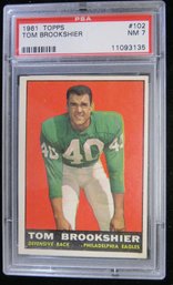 1961 Topps #102 Tom Brookshier Football Card PSA 7 Near Mint