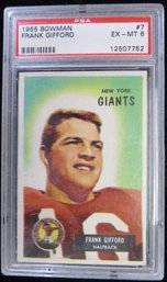 1955 Bowman #7 Frank Gifford Football Card PSA 6 EX-MT
