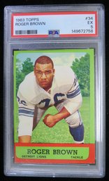 1963 Topps #34 Roger Brown Football Card PSA 5 EX
