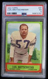 1963 Topps #31 Carl Brettschneider Football Card PSA 5 EX