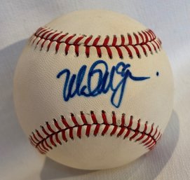 Mark McGwire Rookie Year Autographed Bobby Brown American League Baseball Nice
