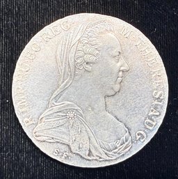 1780 Austria 1 Thaler Coin - Silver Restrike - .833 Silver 28 Grams