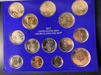 2012 United States Uncirculated Coin Set With (5) Dollar Coins