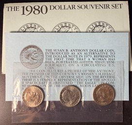 1980 Susan B. Anthony Souvenir Set P D S In Envelope - Uncirculated