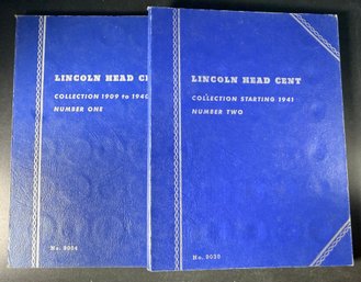 (2) 1909-1963 United States Wheat Cent Albums With Coins