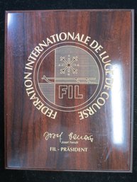 C. 2000 International Luge Federation Plaque - Olympic Related