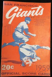 1959 Giants Vs Pirates Baseball Program - Willie Mays
