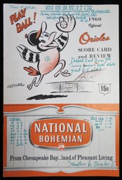 1960 Orioles Vs Senators Baseball Program