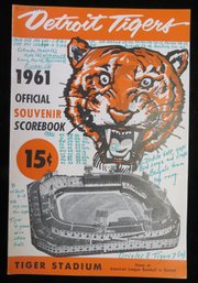 1961 Tigers Vs Orioles Baseball Program - Al Kalin Home Run