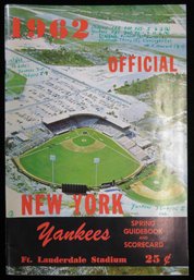 1962 Yankees Vs Dodgers Baseball Spring Training Baseball Program