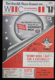 1961 Pirates Vs Cubs Baseball Program With Ticket Stub - Roberto Clemente