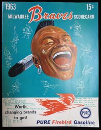 1963 Braves Vs Phillies Baseball Program - Hank Aaron