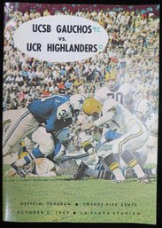 1963 University Of California Santa Barbara Vs University Of California Riverside Football Program