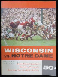 1962 Wisconsin Vs Notre Dame College Football Program - Daryle Lamonica