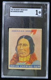 1933-40 Goudey Indian Gum #43 Series Of 48 American Horse SGC 1 Poor