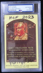 Pat Hughes Baseball Hall Of Fame Signed Autographed Plaque PSA/DNA