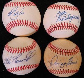 (4) Boston Red Sox Greats Single Signed Baseball Lot