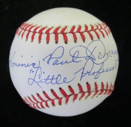 Dom Dimaggio Single Signed Baseball With Full Name And Nickname