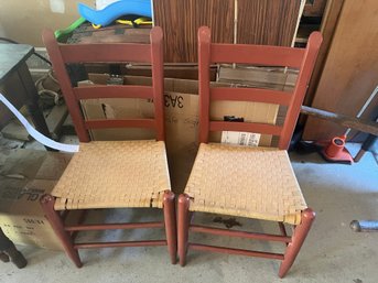 (2) Painted Ladder Back Chairs