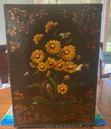 Hand Painted Toleware Large Tin
