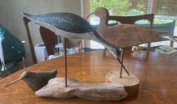 (3) Signed Carved Shore Birds - William Freden Kirkpatrick WEK