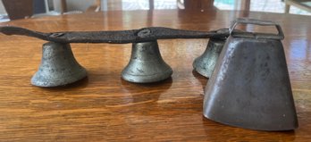 (2) Antique Bells With Sleigh Bells