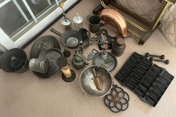 Antique Tin / Cast Iron Primitives Lot