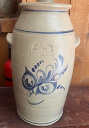 Cedar Swamp Stoneware W. Barnstable Crock W/ Lid