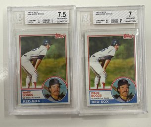(2) 1983 Topps Baseball Wade Boggs Rookie Cards Beckett 7-7.5 NM