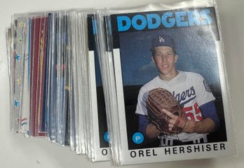 (64) 1980s-90s Orel Hershiser Baseball Card Lot Dodgers Indians Near Mint Condition