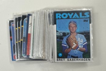 (58) 1980s Bret Saberhagen Baseball Card Lot Kansas City Royals Near Mint