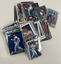 (73) 1990s Baseball Card Lot Stars HOFers Sanders Bonds Thomas Near Mint
