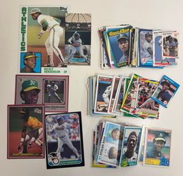 (128) 1980s Rickey Henderson Baseball Card Lot Rare Cards Nice Condition