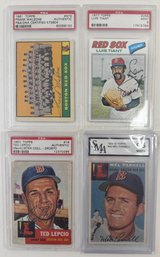 (4) 1950-70s Baseball Card Graded Signed Autographed Lot PSA