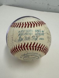 1977 Boston Red Sox Team Signed Baseball Yaz Pesky Lynn Jenkins (25 Signatures)