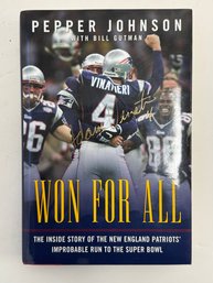 Adam Vinatieri Signed Autographed New England Patriots Book Won For All Excellent Condition
