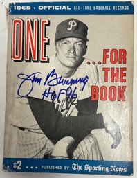 1965 Jim Bunning Signed Autographed Baseball Record Book HOF 96 Inscription Good