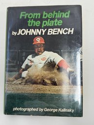 Johnny Bench Signed Autographed Book From Behind The Plate Reds Excellent Condition