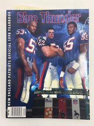 1998 New England Patriots Signed Autographed Football Yearbook Brown Bruschi (10 Signatures)