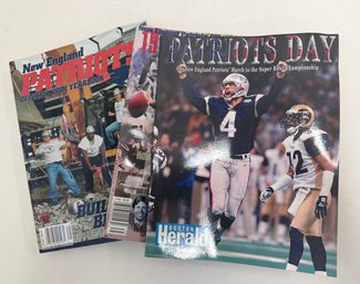 (4) 1999-2001 New England Patriots Game Day/Yearbook Signed Autographed Book Lot