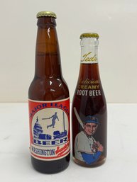 Vintage 1960s-70s Ted Williams Baseball Root Beer/Beer Bottle Lot Sealed