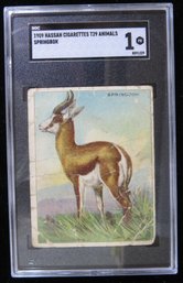 1909 Hassan Animals T29 Springbok Tobacco Card - SGC 1