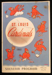 1952 Cardinals Vs Dodgers Baseball Program - Jackie Robinson