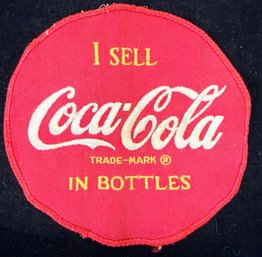 Vintage C. 1950's Coca Cola Large 7' Diameter Jacket Patch
