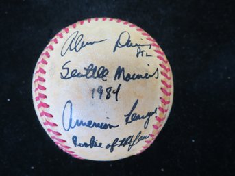 Alvin Davis Single Signed Baseball With 1984 ROY Inscription