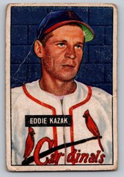 1951 Bowman Eddie Kazak Baseball Card - Good