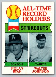 1979 Topps Nolan Ryan / Walter Johnson Baseball Card - EX